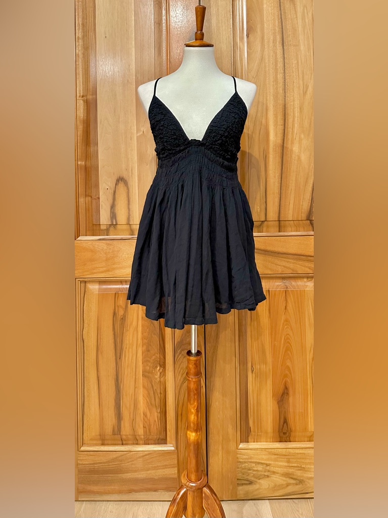 Free People Layered Lightweight Ruffled Mini Sundress/Open Back, Euc, S